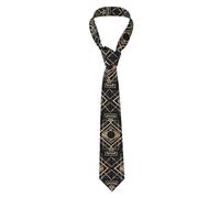 IFHSIGoe Art Deco Vintage Era The Great Gatsby Gold Black Pattern, Neckties Mens Ties Polyester Novelty Skinny Tie For Wedding Party Groom Groomsmen