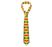 IFHSIGoe Classic Men'S Silk Tie Necktie Woven Jacquard Neck Ties Solid Satin Mens Ties Formal,Flag Of Grenada, Black, One Size