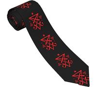IFHSIGoe Formal Necktie Occult Sigil Of Lucifer Satanic Necktie Adjustable Wedding Ties Classic Business Necktie For Party Gifts Festival Activities