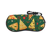 IFHSIGoe Glasses Case, Delicious Pizza Soft Sunglasses Case Protective Eyewear Case Bag with Hook for Men Women