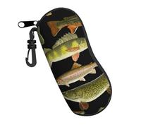 IFHSIGoe Glasses Case For Women Men Zipper Sunglass Case Eyeglass Safety Bag With Clip - Fish Green Fishing