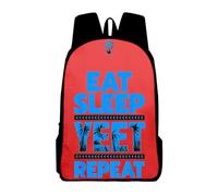 IFHSIGoe Jey Uso Eat Sleep Yeet Repeat Backpack Casual Daypack Women Men Rucksack Unisex Packsack Travel Bag (Red,One Size)