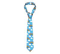 IFHSIGoe Mens Ties,Rainbow Clouds Raindrop Men's Neckties Business Neckties Suit Tie Casual Wedding Formal Tie