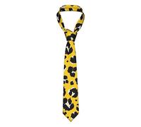 IFHSIGoe Mens Ties,Yellow Leopard Print,Men's Neckties Business Neckties Suit Tie Soft Wedding Gentleman Formal Tie
