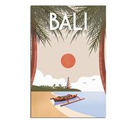 IFHSIGoe Metal Tin Sign Bali Tin Sign Travel Vintage Art Wall Decor Sign Home Kitchen Bar Patio Cave Funny Decor 20x30 CM