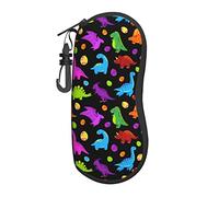 IFHSIGoe Soft Glasses Case, Cartoon Dinosaur Sunglasses Case Protective Eyewear Case Bag with Hook for Men Women