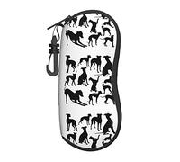 IFHSIGoe Soft Glasses Case, Italian greyhound dog Sunglasses Case Protective Eyewear Case Bag with Hook for Men Women