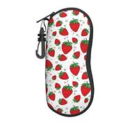 IFHSIGoe Soft Glasses Case, Strawberry Sunglasses Case Protective Eyewear Case Bag with Hook for Men Women