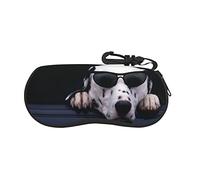 IFHSIGoe Soft Sunglasses Case, Dalmatian Glasses Case, Protective Eyewear Case Bag with Hook for Men Women
