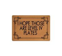 IFHUH Level 4 Plates Doormat - Funny Welcome Mat for Home & Office - Indoor/Outdoor - 23.6"L x 15.7"W