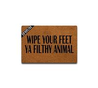 IFHUH Wipe Your Feet Ya Filthy Animal Doormat Funny Doormat Sayings Front Door Mat Rubber Non Slip Backing Funny Welcome Mat Indoor Outdoor Rug 23.6 in(W) X 15.7 in(L)