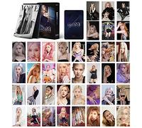 iFii 55pcs Black-Pink Photo Cards Kpop BP Solo Cards, 6x9cm Premium Black&pink New Album Greeting Cards Jisoo,Rosé,Lisa ROCKSTAR Cards with Box for Fans (ROSE)