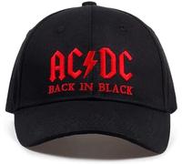 iFii AC/DC Baseball Cap Adjustable Size, Rock AC/DC Hat Black DJ Hip Hop AC/DC Band Classic Snapback Hat (Red Letters)