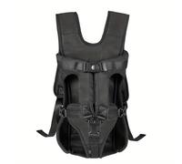 IFIKK Pet Bag on The Chest Adjustable Hands Free Dog Backpack Carrier for Medium Small Dogs (Black,L)