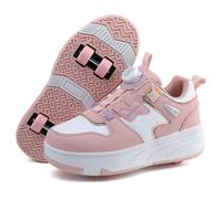 IFIKK Students Children's Shoes Four Wheel Light Shoes Girls and Boys Invisible Roller Shoes Large Size Outdoor Sports Shoes, A002, 2.5 UK Child