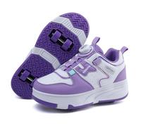 IFIKK Students Children's Shoes Four Wheel Light Shoes Girls and Boys Invisible Roller Shoes Large Size Outdoor Sports Shoes, A001, 12.5 UK Child