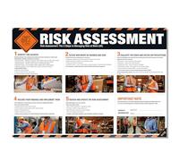 iFioz Risk Assessment Poster - Waterproof & Tear-Resistant - HSE 5 Steps to Risk Assessment Chart for Workplace Safety & Compliance (UK) - Industrial Safety Guide (A2 Size)