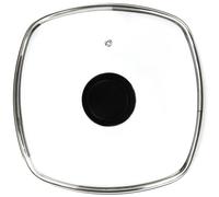 IFITTING Square Glass Lid for Grill Pans with Steam Vent Hole - Fits Lodge Cast Iron Skillets 10.5inch(26.67cm) - Square Tempered Glass Lid - Universal Replacement Cover Bakelite Round Knob