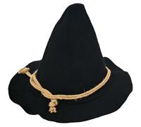IFJJ Adult Wizard Hat Halloween Costume,Pointed Witch Scarecrow Cap for Oktoberfest, Cosplay & Themed Parties, Black, One Size Fits Most Adults