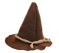 IFJJ Adult Wizard Hat Halloween Costume,Pointed Witch Scarecrow Cap for Oktoberfest, Cosplay & Themed Parties, Brown, One Size Fits Most Adults