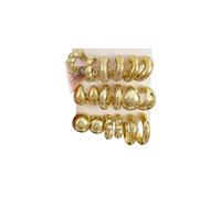 IFKM 9 Pairs Gold Hoop Earrings Set For Women Hypoallergenic Chunky Chain Twisted Open Hoops Dangle Earring Packs For Birthday Party Christmas Fashion Jewelry Gift