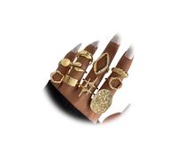 IFKM Chunky Rings for Women, Statement Rings Set, Stackable Knuckle Rings, Vintage Irregular Finger Rings, Trendy Jewelry Gift, No Gemstone