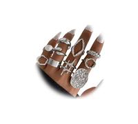 IFKM Chunky Rings for Women, Statement Rings Set, Stackable Knuckle Rings, Vintage Irregular Finger Rings, Trendy Jewelry Gift, Metal, No Gemstone