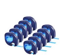 IFNSBUAYW 5PK 10PK Compatible With 12mm Clear Tape Refills 12267 91331 91203 LT Tape For Label Machine LT-100H LT-100T Universal Fit Aftermarket Replacement(10 Black on Blue)