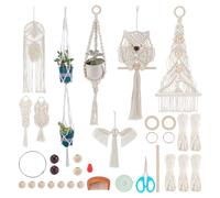IFNUNLY 8 Set Christmas Tree DIY Macrame Kit for Beginners Angel Macrame Wall Hanging Tapestry DIY Macrame Dream Catcher Kit Handmade Macrame Plant Hanger Kit with Instruction Birthday Gift Decor