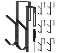 IFOKAMOG 8Pcs Cubicle Hook, Sturdy Metal Wall Hooks, Adjustable Double Cubicle Fabric Hook, Over Door Hanger with Screwdriver for Hanging Clothes Hats Towel, Most of The Partition Panels, Space Saving