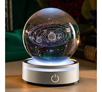 IFOLAINA 3D Solar System Crystal Ball Figurine Lamps Multicolor Lucky Gifts Space Astronomy Universe Science Gift