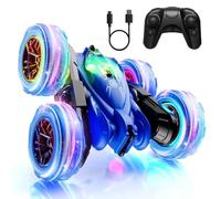 ifollower Remote Control Cars, Direct Charge 4WD Monster Truck Double Sided 360°Flip Rotation, 2.4GHz Cool LED Stunt RC Car, Off Road Crawler Toy Cars gift for 3-12 Years