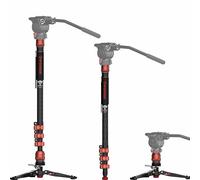 IFOOTAGE Cobra 3 Monopod Camera Stand with Pedal C180F-P, 71" Monopod for Carbon Fiber, Compatible with Sony Canon Nikon DSLR Camera, Payload 17.64Lbs/ 8KG