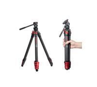 IFOOTAGE Tripod with Fluid Head, 54.9" Travel Tripod for Camera Lightweight Carbon Fiber Camera Video Tripod, Compatible with Sony Canon Nikon DSLR Cameras - Gazelle TC3B+K3