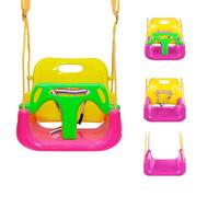 IFOYO 3-in-1 Swing Seat, Adjustable High-Back Secure Baby Swing Seat for Outdoor and Playgrounds Play, Detachable and Portable Toddler Swings with Safety Harness for Kids 6 months - 8 years (Pink)