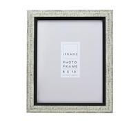 iFrame by IMPRESSIONS® Grey Finish Photo Frame | Freestanding Textured Frame for Tabletop Display | Stylish Home Decor and Gift Idea (Grey, 8X10)