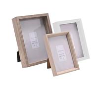 iFrame Set of 3 Photo Frames - Mixed Colour White Washed Wood Effect in 4" x 6", 5" x 7" & 6" x 8" Sizes | Rustic Display Frame Bundle for Tabletop or Wall