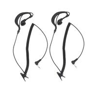IFREQTECH 2 Pack-3.5mm Listen Only Surveillance Earpiece, G Shape Soft Ear Hook Earpiece Headset for Two-Way Radio Speaker Mic for Police Security and Law Enforcement Use (Single-Wire Design)