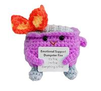 IFSLQNX Crochet Dumpster Fire, Emotional Support Dumpster Fire, Positive Crochet Dumpster Fire, Emotional Support Coworker, Funny Gifts for Friends (Purple)