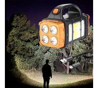 IFTHFOUR High Lumens Solar Flashlight - LED Work Light with USB-C Rechargeable, Waterproof, Multi-Function Flashlight & Lantern for Camping, Emergencies, and Outdoor