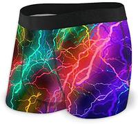 iftoday Men's Classics Boxer Brief Lightning Novelty Boxer Shorts Print Underwear Stretch Boxer Trunk with Pouch Black