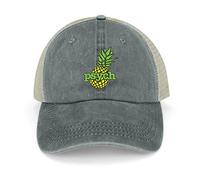 iftoday Psych Pineapple Denim Baseball Cap Vintage Adjustable Hollow Out Sun Visor Hat