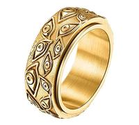 IFUAQZ Men's Stainless Steel Eye of God Ring Band All Seeing Black Silver Vintage Jewelry Size 7 to 13, Metal, No Gemstone,