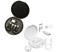 IFUDE 2Pc Multi USB Adapter Kit, Micro USB Charging Cable with USB C Lighting Adapter, Lighting to USB C Adapter, Multi Data Cable Storage Box Set Contains SIM Card Holder