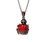 IFUDE Gothic Black Necklace, Red Heart Flame Pendant Choker Necklace Clavicle Chain Adjustable Black Cord Necklace for Halloween, Masquerade, Punk, Rock Festivals, Everyday Accessories