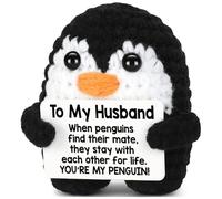 IFUDE Mini Positive Penguin Crochet Gifts, Emotional Support Funny Handmade Knitted Doll With Motivational Card, Inspirational Good Luck Gifts For Her Parents Lover Families (Mom)