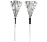 ifundom 1 Pair Drum Wire Brush with Maple Wood Handle for Beginner Drummers High-carbon Steel Percussion Drum Brush Multipurpose Anti-slip Design