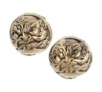 ifundom 1 Pair Six-Sided Embossed Brass Baoding Balls 38mm Traditional Chinese Hand Exercise Balls for Stress Relief, Hand Strengthening and Rehabilitation Training in Fitness and Wellness