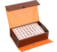 ifundom 1 Set Chinese Mahjong Game Set, 20mm Mini Travel Mahjong Tile Kit with Storage Box
