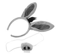 ifundom 1 Set Donkey Ears Headband Costume: Animal Nose With Teeth Accessories Furry Funny Hairband For Adult Boys Girls Halloween Props Dress Up Birthday Party